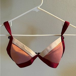 MAROON COLOR BLOCK ONE ONE SWIMWEAR
